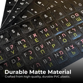 English–Russian–Hebrew Keyboard Stickers (3-in-1)